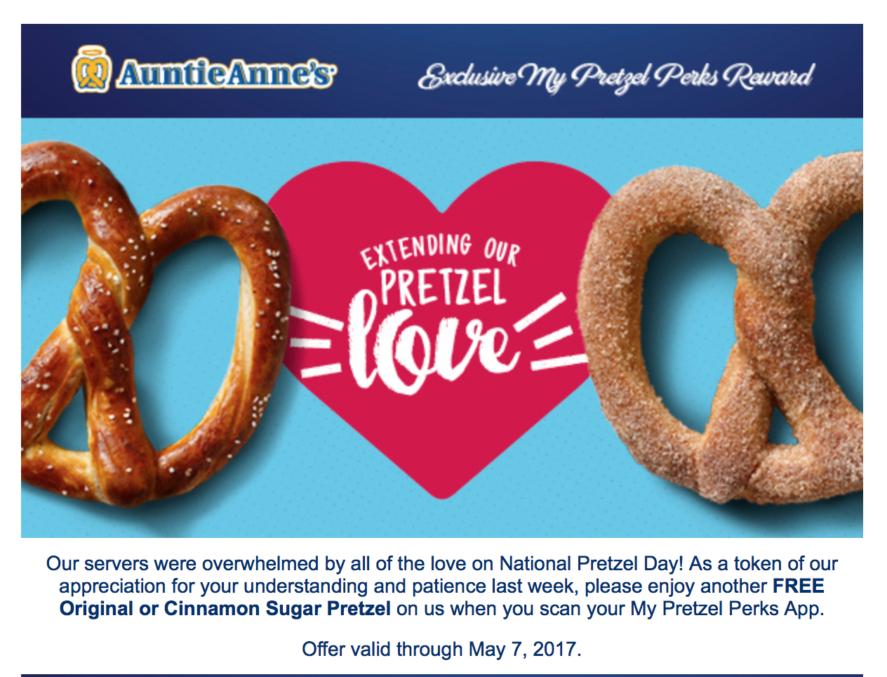 Free Pretzel at Auntie Anne's • Free Stuff Times • Coupons