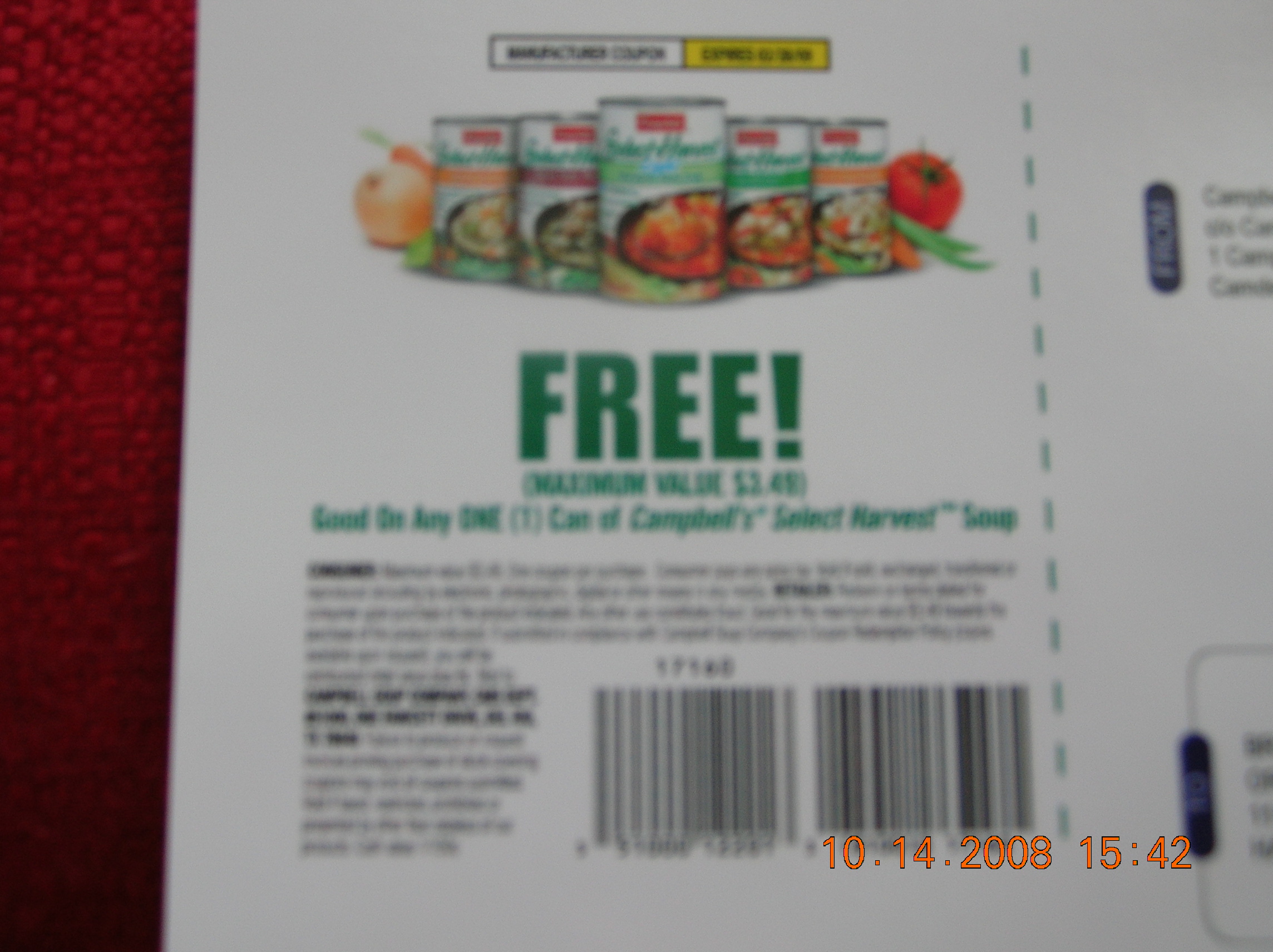 Free Campbell’s Select Harvest Soup Coupon