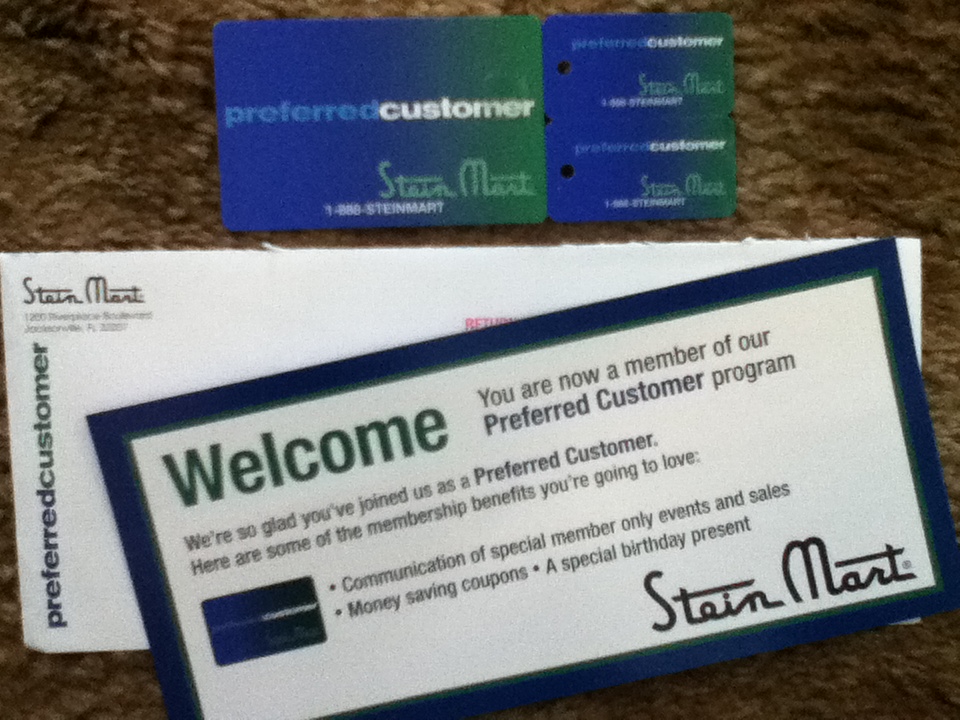 Stein Mart Preferred Membership Cards   Stein Mart Preferred Membership Cards 